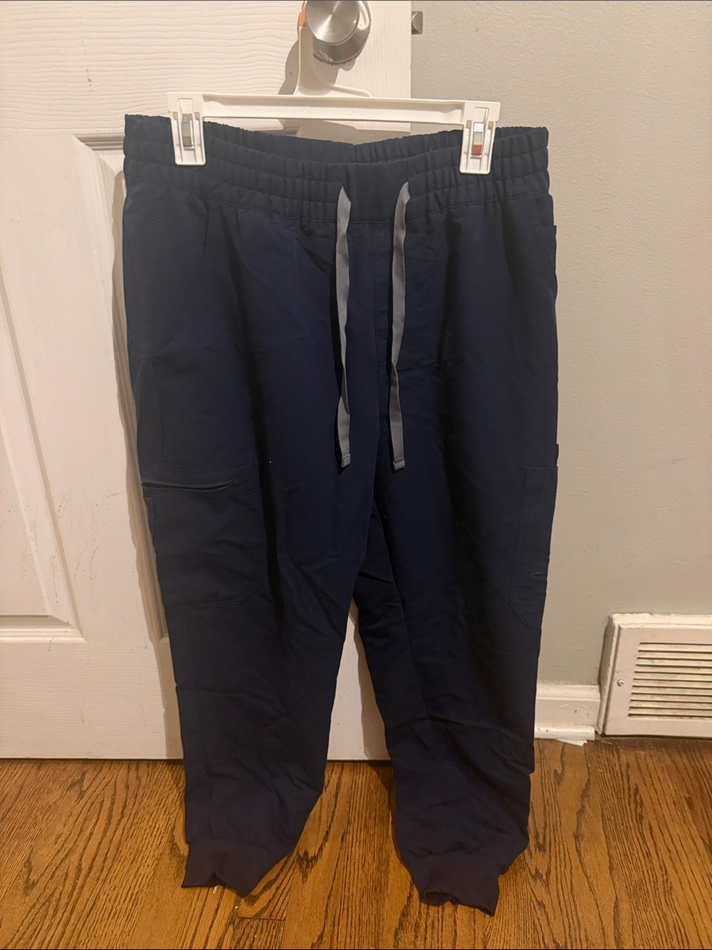 Figs Navy Elastic Waist Jogger with Contrast Drawstrings